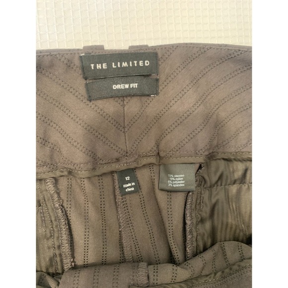 (H-240)The Limited Drew Fit Brown Pinstripe Dress Pants Womens Size 12 - Picture 6 of 8